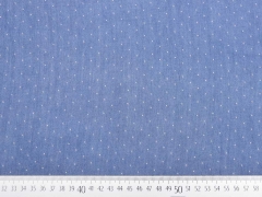 Chambray Jeans Look Mini Punkte, jeansblau