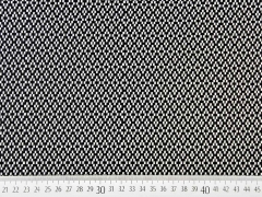 elastischer Hosenstoff Rauten & Kreuze, schwarz weiss