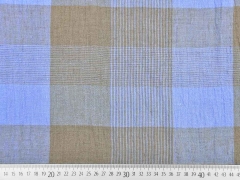Leinen  Karo Muster, taupe hellblau