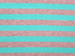 Viskosejersey Streifen gerippt,  aquamarin grau melange