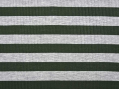 Viskosejersey Streifen gerippt,  khaki grau melange