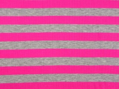 Viskosejersey Streifen gerippt,  pink grau melange