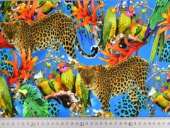 Jersey Digitaldruck Papagaien und Leoparden