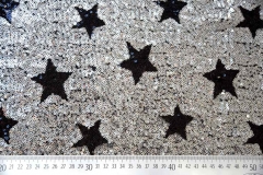 Cocktail Star Paillettenstoff, schwarz/silber