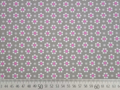 Baumwolle Bl�mchen, rosa/taupe
