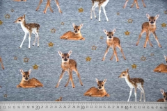 Jersey Digitaldruck Rehe, anthrazit melange