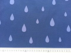 RESTST�CK 40 cm Softshell Jackenstoff Tropfen, helllbau auf dunkelblau