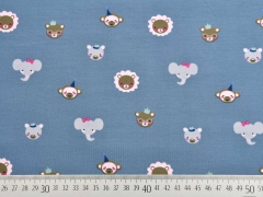 Jersey Tiergesichter, jeansblau