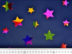 RESTST�CK 70 cm Softshell Glitzer-Sterne, bunt/dunkelblau