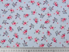 Baumwolle Rosen Bouquet, hellblau