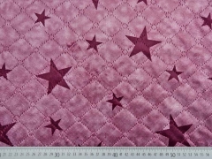 RESTST�CK 45 CM Steppstoff Teddy Doubleface Sterne, bordeaux