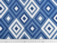 Jacquard Jersey Rauten, jeansblau hellgrau