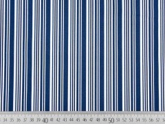 Baumwolle versch. Streifen, indigoblau wei�