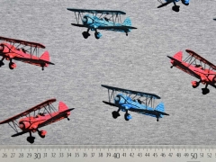 Sweat Flugzeuge, grau melange