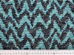 langhaariger Strick Zickzack Glitzer, petrol