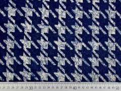 Fransenstrickstoff Hahnentritt, dunkelblau