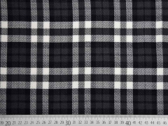 Viskose Blusenstoff Karomuster, dunkelgrau schwarz