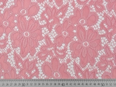 elastische Spitze Blumen Meterware- altrosa