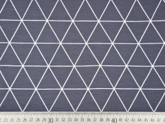Jersey Linien & Dreiecke,  wei� grau