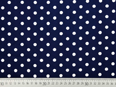 Baumwolle Punkte 7 mm, weiss dunkelblau
