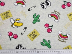 Alpenfleece Sweat Too Cool For School, hellgrau meliert