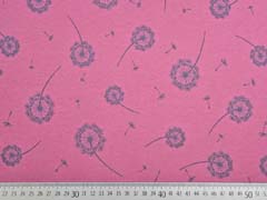 Organic Interlock Pusteblumen, dunkles altrosa