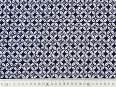 Baumwollsatin Kreise Rauten, dunkelblau