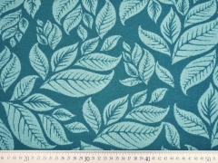 Jaquard Jersey Bl�tter mint auf petrol