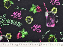 Jersey Digitaldruck Lemonade, schwarz