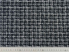 leichter Boucle kariert Webware, schwarz
