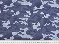 Chambray Camouflage Lyocell, dunkelblau
