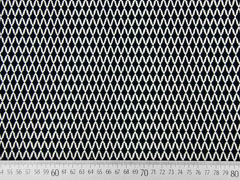 Stretchstoff Rauten Gitternetz, schwarz weiss