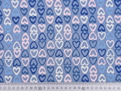 Jersey Kreide-Herzen, jeansblau
