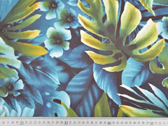 Chiffon Palmenbl�tter Blumen petrol t�rkis