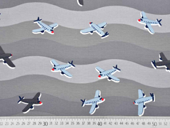 Jersey Flugzeuge Wellen, grau