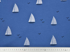 Jersey Segelboote, weiss jeansblau