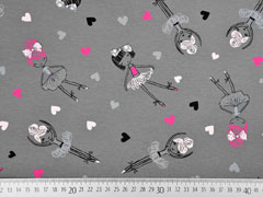 RESTST�CK 49 CM Jersey Ballerinas Herzen, grau