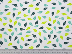 Jersey kleine Bl�tter, mint petrol weiss