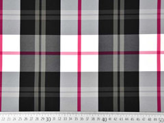 Mantelstoff Karo, schwarz beere