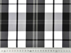 Mantelstoff Karo, schwarz weiss grau