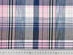 Baumwollstoff Karo Blusenstoff, rosa navy