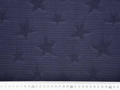 Frottee Jacquard Sterne, dunkelblau