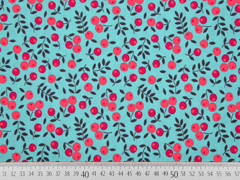 RESTST�CK 38 CM Baumwolle Popelin Beeren, petrol