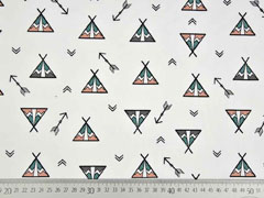Baumwollstoff Tipis Pfeile, altrosa jadegr�n wei�