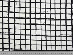 Baumwollstoff Gitter, wei� schwarz