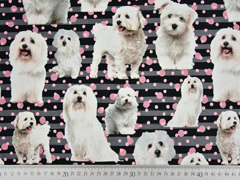 RESTST�CK 40 CM Jersey Digitaldruck Hunde, Streifen Punkte