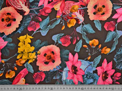 Chiffon Blumen, dunkelbraun pink