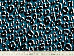 Viskose Leoparden Druck, petrol (bl�ulich)