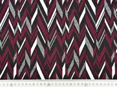 Jacquard Jersey (Strick) Zick Zack, bordeaux grau