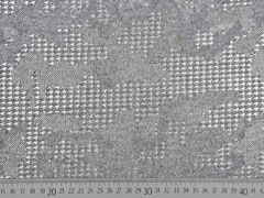 Strickstoff Hahnentritt Glitzer, hellgrau meliert